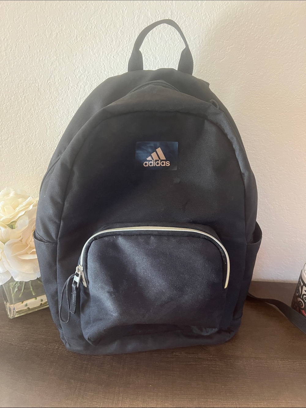 adidas Black Lightweight Men's Backpack with Front Zip Pocket